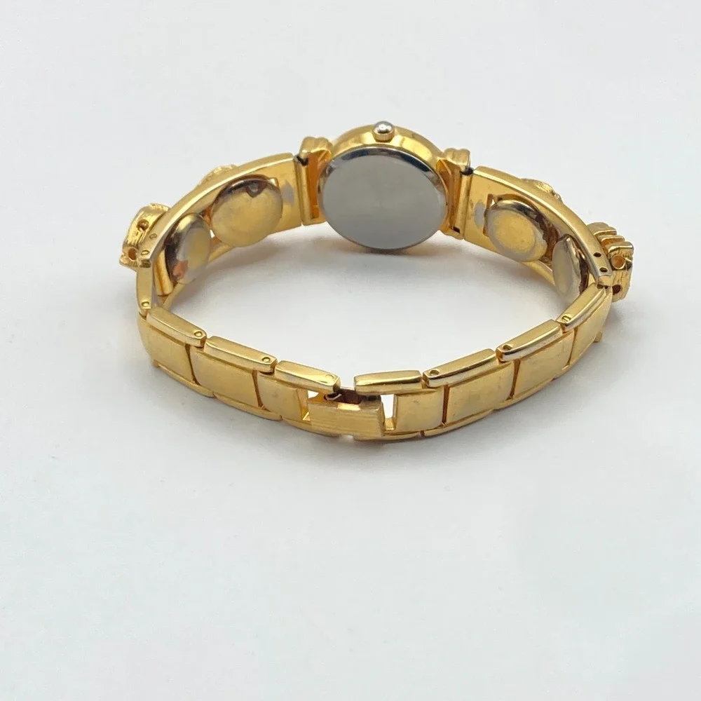 Cassant Womens Watch 22mm Gold Tone Elephant Slide Charms New Battery 6.75
